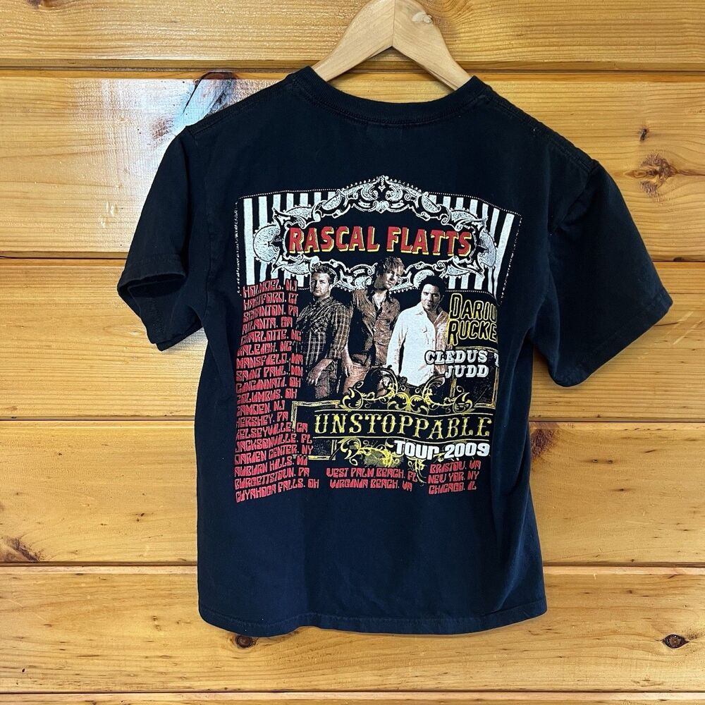Rascal Flatts Shirt Gildan Unstoppable Concert S Tour Black T Tee 2009 - Picture 5 of 5
